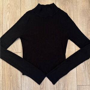 Express Black Ribbed Knit Turtleneck